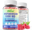 Integratore di potassio Gummies - 1000mg Citrato di potassio con Magnesio Complesso/Glycinate/Citrate, Coq10, L-Taurine, B12,D3–Electrolyte, Energia, Cervello - Supplemento di magnesio di potassio per adulti, 2Pack