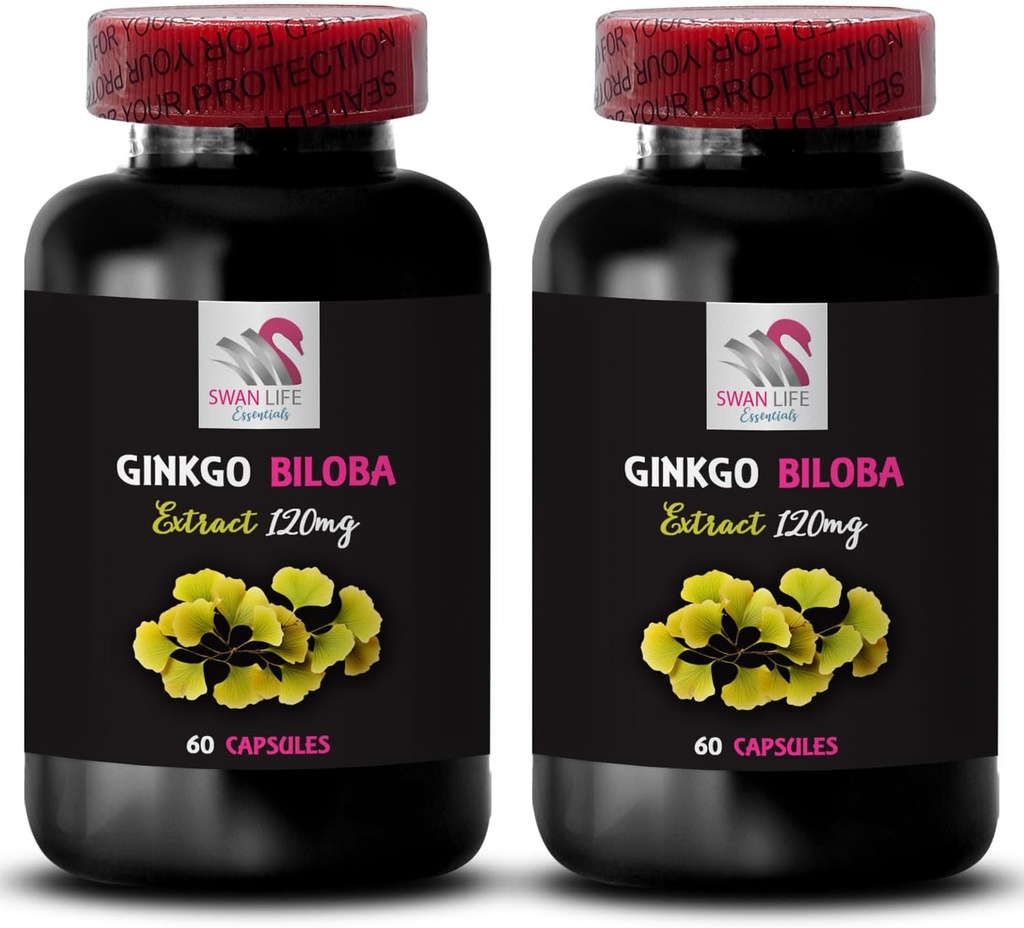 Ginkgo biloba Natural Formula - Ginkgo BILOBA Extract - Herbal antiossidanti Benefits, Ginkgo biloba Leaf Powder, Natural antiossidanti Extract, Ginkgo antiossidante Boost, Herbal Leaf Extract 2Bot 120Caps