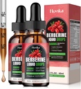 (2 Pack) Gocce liquide della berbina HCL - 1500 mg Gocce liquide della berbina altamente assorbibili - Supplemento di verdure della berbina per l'immune, il sistema di digestione e il supporto per la salute del cuore, aroma di fragola- 4 FL Oz
