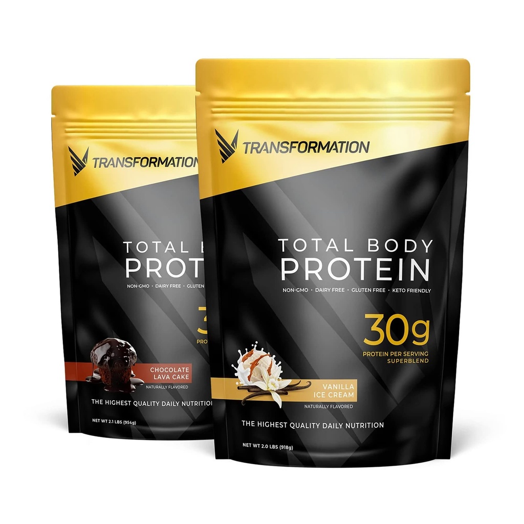 Trasformazione Chocolate & Vanilla Protein Powder | 30G Multi-Protein Superblend | Peptides del collagene, Egg White & Plant Blend | Olio MCT | Aminoacidi BCAA | Probiotics & Enzymes | Low Carb Shake
