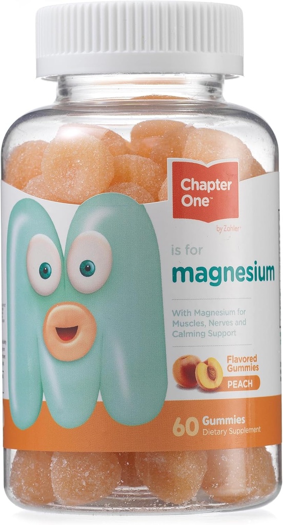 Capitolo Uno Magnesio Gummies, Grande Magnesio Degustatore per Bambini, per Donne e Uomini, Kosher Certificato (Peach)