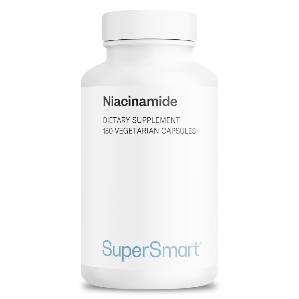 Supersmart - Niacinamide Supplemento 2000mg al giorno (Nicotinamide) - Flush Free Vitamin B3 Niacin | Non-GMO & Gluten Free - 180 capsule vegetariane