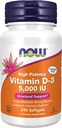 NOW Integratori, Vitamina D-3 5000 IU, Alta Potenza, Supporto Strutturale*, 240 Softgels con Portachiavi Nutrizione Mondiale