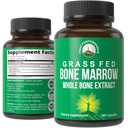 Peak Performance Grass Fed Bone Marrow - Integratore dell'estratto del chiodo 180 Capsule Pillole Superfood Ricco di collagene, vitamine e aminoacidi. da Bone Matrix, Marrow, Cartilage. Tavole ancestrali