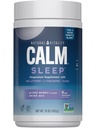 Natural Vitality Calm Sleep, Melatonin & Magnesium Citrate, Sleep Aid Drink Mix, GABA, Aid, Vegan, Gluten Free Non OGM, Bacca mista, 16 Oz