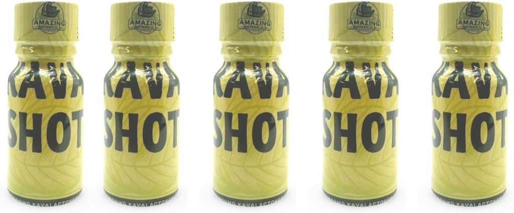 Botanici incredibili KAVA Shot - 500mg Kavalactones - Aroma originale - Supplemento dietetico - 5 Count - 10ml
