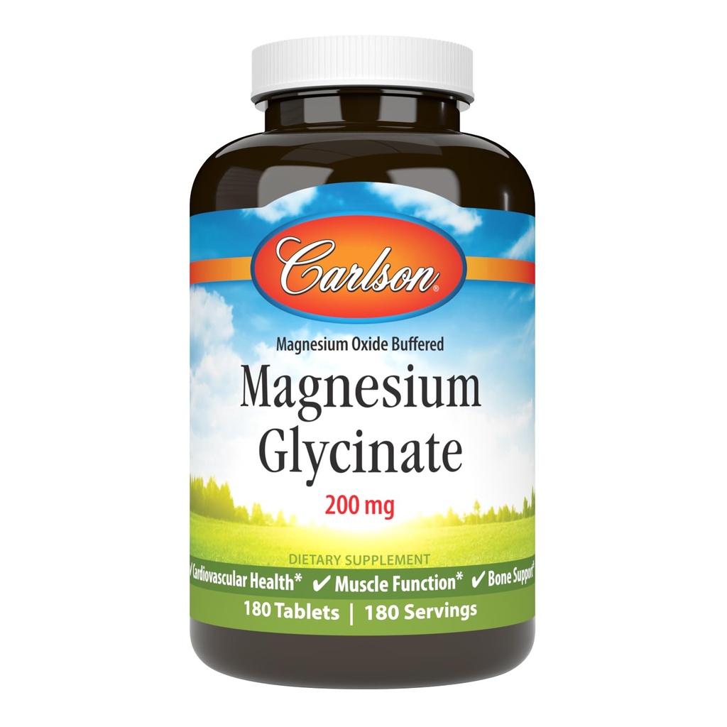 Carlson Chelated Magnesium 200mg, 180 compresse