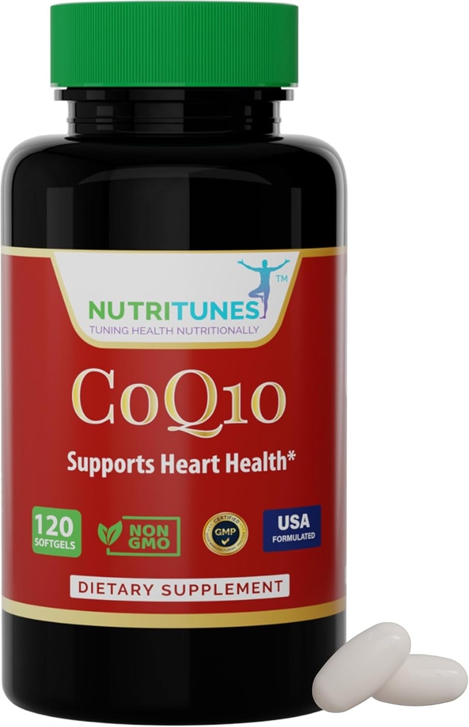 CoQ10 100mg Softgels – Supplemento antiossidante ad alto assorbimento per la salute del cuore, la produzione di energia e il supporto cellulare – Non-OGM, senza glutine – 120 Softgels, alimentazione a 4 mesi