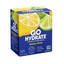 Imballaggio istantaneo della polvere di idratazione di GoHydrate - Miscela di bevanda di elettroliti bassi di sodio - Supporto naturale di idratazione, bevanda di polvere aromatizzata di elettroliti senza zucchero con vitamina D, 30 confezioni, agrumi di limone