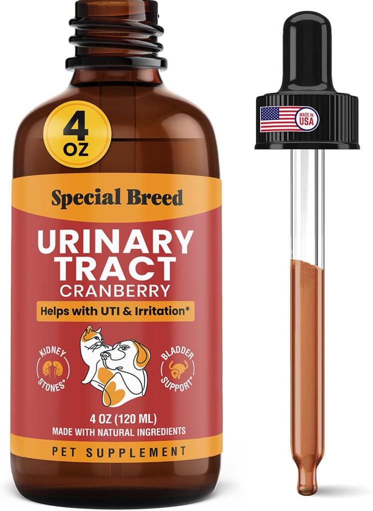 Trattamento speciale di infezione del tratto urinario per gatti e cani - Supplemento di mirtilli UTI, supporto per reni e vesciche, 4 oz