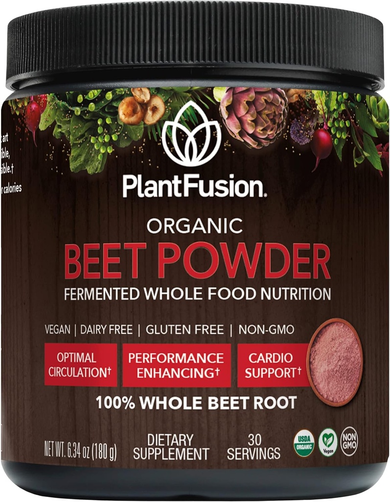 Polvere di radice di barbabietola biologica - Supplemento di barbabietola Superfood per sostenere il flusso sanguigno & Circulation - Nutrizione alimentare integrale fermentata - Non-GMO, Vegan, senza glutine, 6.34 oz 30 Serve
