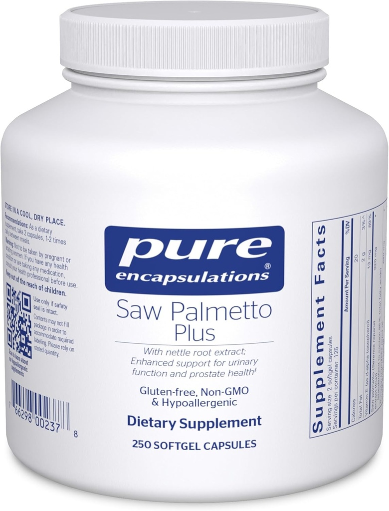 Sega Palmetto Plus | con l'estratto di radice di ortica per sostenere la funzione urinaria | 250 capsule di softgel