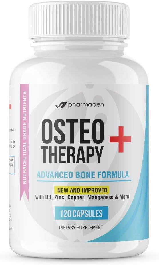 Osteoterapia+ Advanced Bone Support Supplement - Vitamina C, MK4/MK7, Calcium ad alto assorbimento, Manganese, Magnesio