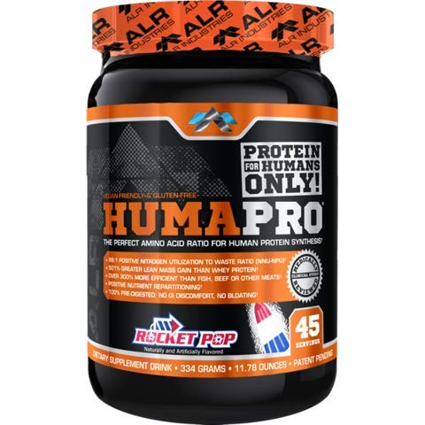 Humapro di ALR Industries Premium Protien Powder, Rocket Pop, 334 Grammi, HumaPro Protein Powder per 510% Maggiore massa magra - Delicious Fruit Flavored Supplement Drink Mix, Perfect Amino Acid Ratio, 30
