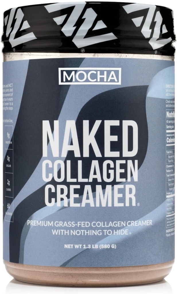 Naked Collagen Mocha Coffee Creamer - Collagen Creamer For Coffee - Dairy-Free, Gluten-Free, GMO-Free - Support Hair, Skin e Nails - 40 Servings