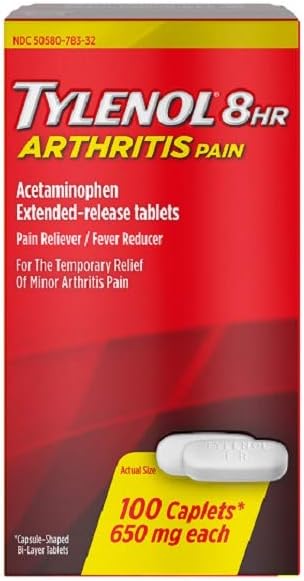 Tylenol 8 ore Artrite Dolore Caplets, 100 Conte