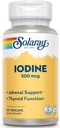 Solaray Iodine 500 mcg | Maggio Aiuto Supporto Funzione tiroide sana, Metabolismo, Focus e Energy | Non-GMO, Vegan | 30 VegCaps | Confezione di 2