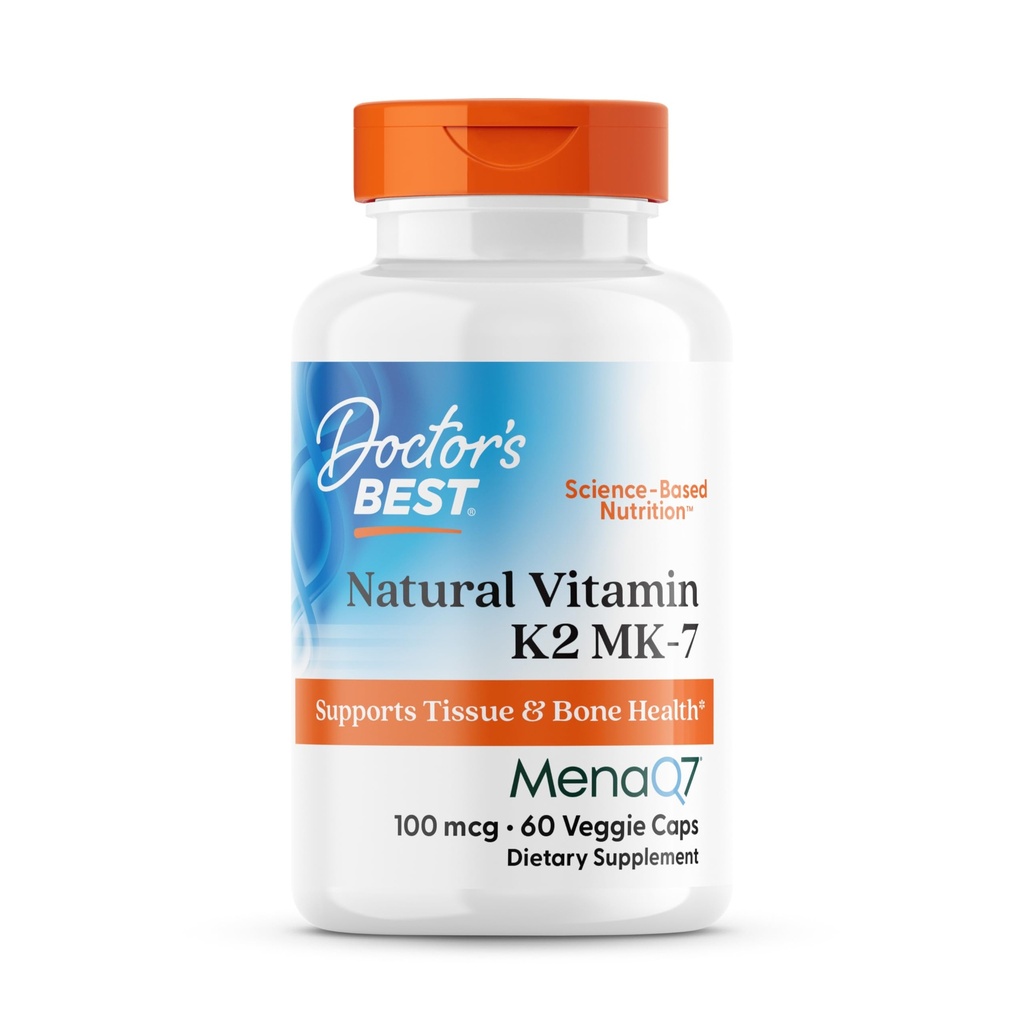 Migliore vitamina naturale del medico K2 MK7 supplemento per gli uomini e le donne - Bone assistenza sanitaria, 100 mcg vitamina K-2 MK-7 capsule con MenaQ7, supporto al calcio, non OGM, Vegan - 60 tappi di veg