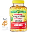 Spring Valley Omega-3 Mini da Fish Oil 1000 mg, 120 Conte, Supplemento dietetico, Omega 3 Mini Softgels Bundle con Luall 45 Diabete Decoded