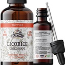 Tintura di liquirizia, Estratto di liquirizia organico (Glycyrrhiza Glabra) Radice secca, Integratore di erbe, Non OGM in Glycerin vegetale organico a freddo 2 oz, 670 mg