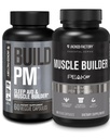Jacked Factory Build PM Night Time Muscle Builder & Sleep Aid (60 capsule) & Essentials Muscle Builder - Daily Strength Builder for Men with Peak ATP (30 capsule)