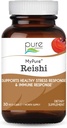 PURE ESSENCE LABS MyPure Reishi Organic Mushrooms Supplement - 100% Real Mushroom Extract for Immune Support, Stress Relief, Costruisci energia (30 capsule)