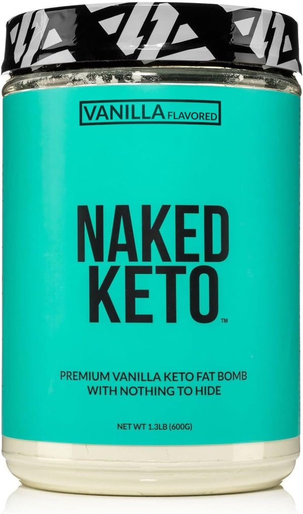 Naked Vanilla Keto - Polvere Premium Vanilla Keto Fat Bomb - Niente artificiale - Polvere senza glutine Keto Bomb Vanilla Mct olio con No Gmos - 1.3 Lb