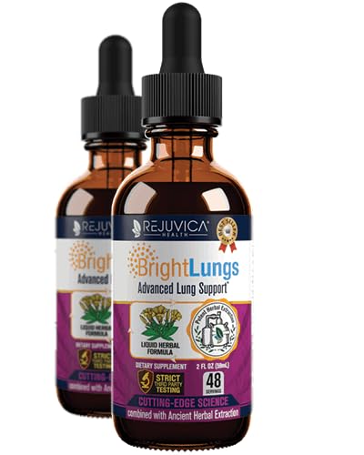 Bright Lungs - Lung Detox Support Supplemento per aiutare a mantenere la salute globale polmone e respiratorio - Grindelia, Lobelia, Liquirizia, Ciliegia selvatica & More!