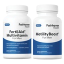 FertilAid per Uomini e MotilitàBoost Combo, Vitamine Prenatali e Fertilità Maschio Supplemento per Supporto Conte e Motilità con L-Carnitina, CoQ10, Zinco e Più, 150 Capsule, 1 Mese di Alimentazione