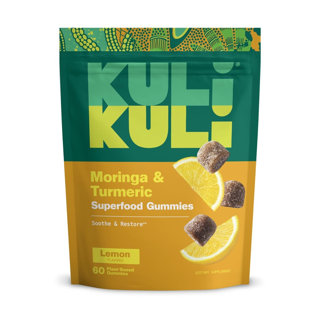 Kuli Kuli Super Energy Gummies - Integratori Energetici con Moringa, Caffeine-Free Natural Energy Booster - 60 Non OGM, Gluten-Free Moringa Gummies