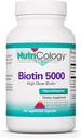 Nutrizione Biotina 5000 Supplemento - 5000mcg Biotina, Vitamine per Capelli, Pelle e Unghie, Alta Dose, Capsule Vegetariani, Ipoallergenico, Senza Glutine - 60 Conte