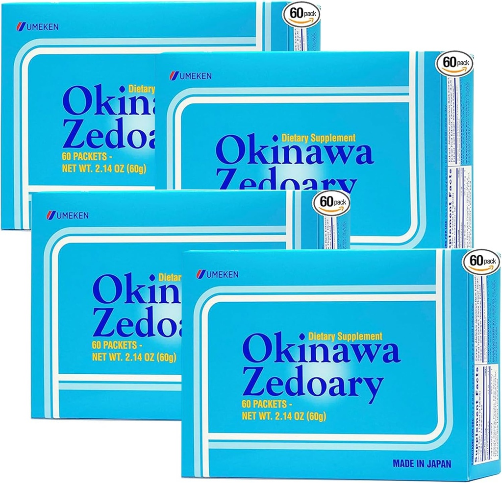Umeken Okinawa Zedoary Purple e Turmerico Bianco con Estratto di Cabbage Fermentato, Integratori di Salute Gut per Donne e Uomini, Zedoary Root, Supplemento di curcuma, 60 Conte, Confezione da 4