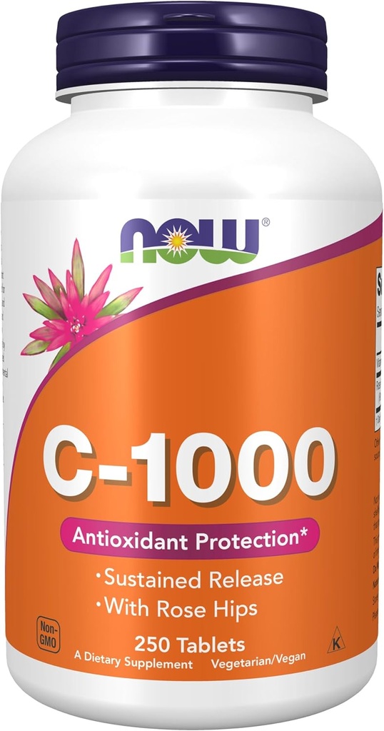 Ora Foods, C-1000 ,Ora Cibi Vitamina C-1000 Rilascio prolungato con Rose Hips, 250 compresse