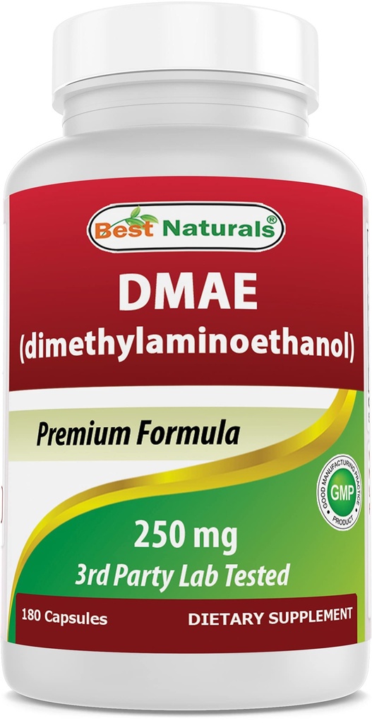 Migliore naturali DMAE Supplemento 250 mg 180 capsule - Dimetilamminoetanolo Bitartrate