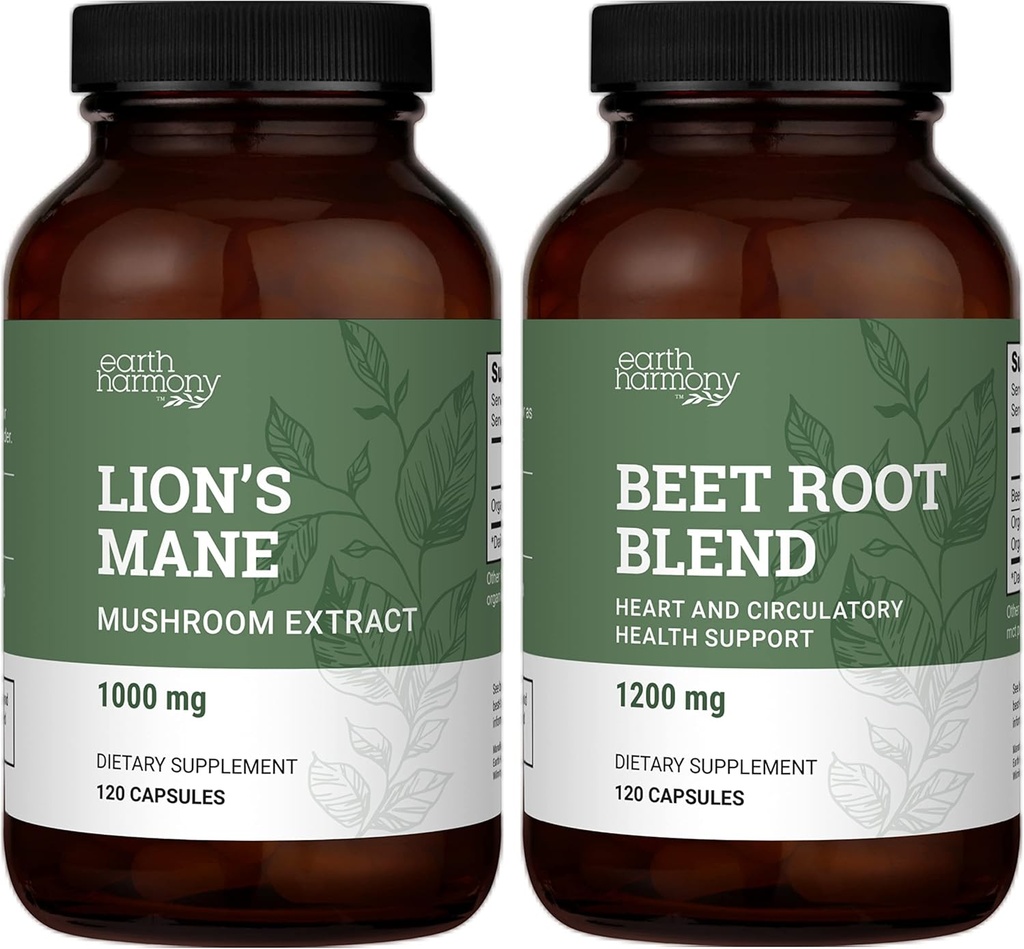 Terra Harmony Organic Lion's Mane & Beet Root Polvere - 120 capsule ogni