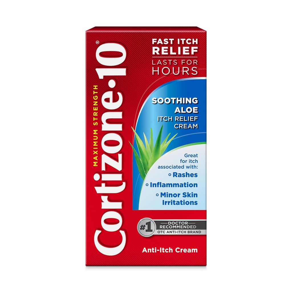 Crema di sollievo Aloe Itch, Idrocortisone 1%, Fast-Acting, Crema Anti-Itch per Bug Bites, Rash, Eczema, Psoriasis, Poison Ivy, Oak, Sumac & More, 1 oz