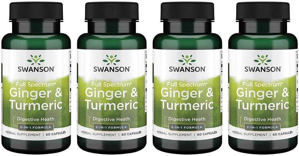 Swanson Full Spectrum Ginger & Turmeric 60 Capsule 4 Pack