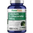 NusaPure Calcium D-Glucarate 500 mg 150 Caps Veggie, Vegan, Non OGM, Senza glutine