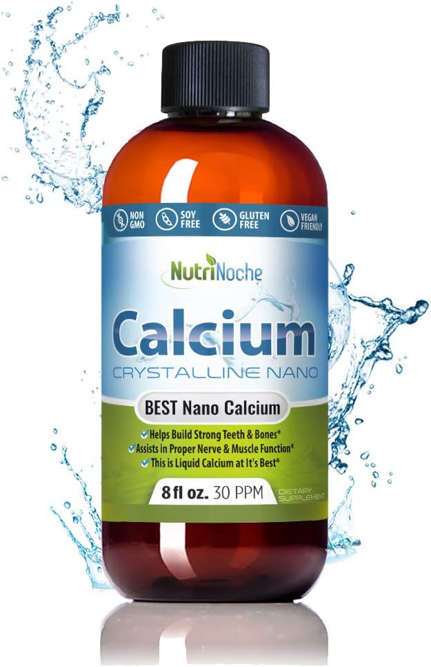 NutriNoche Liquid Calcium Supplemento - 99,99% Ultra Pure Crystalline Nano Calcium per le donne, gli uomini e i bambini - Calcium Citrate Alternative - assorbito a livello cellulare Sublingually - 30 ppm