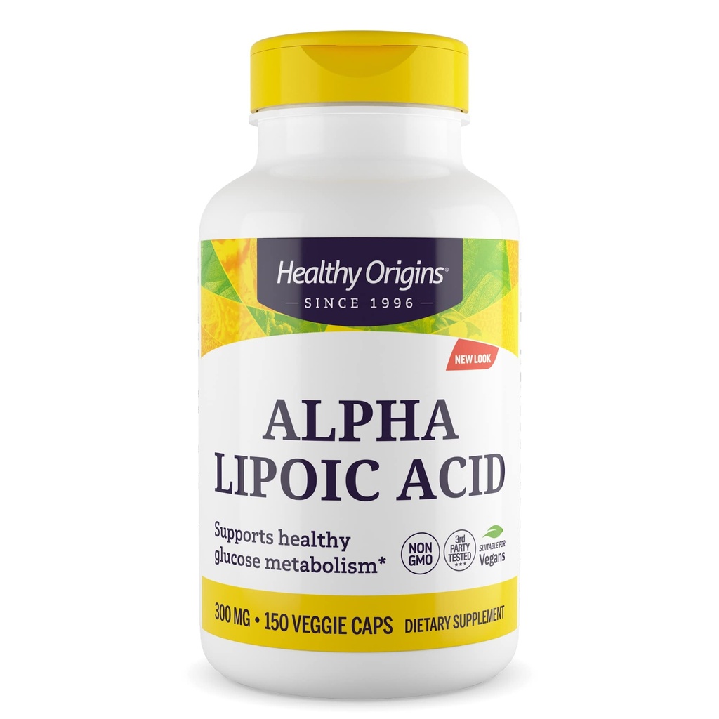 Acido lipoico alfa, 300 mg - Supplemento acido lipoico alfa - Supporto antiossidante - Integratore senza glutine - 150 capsule vegetali