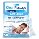 Nasal Strips Medium, Clear, 50 ct | Funziona istantaneamente per migliorare il sonno, ridurre il russare, & alleviare la congestione nasale a causa di Colds & Allergies