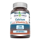 Calcium di formule incredibili con vitamina D3 220 Softgels Supplemento | Non OGM | Gluten Free