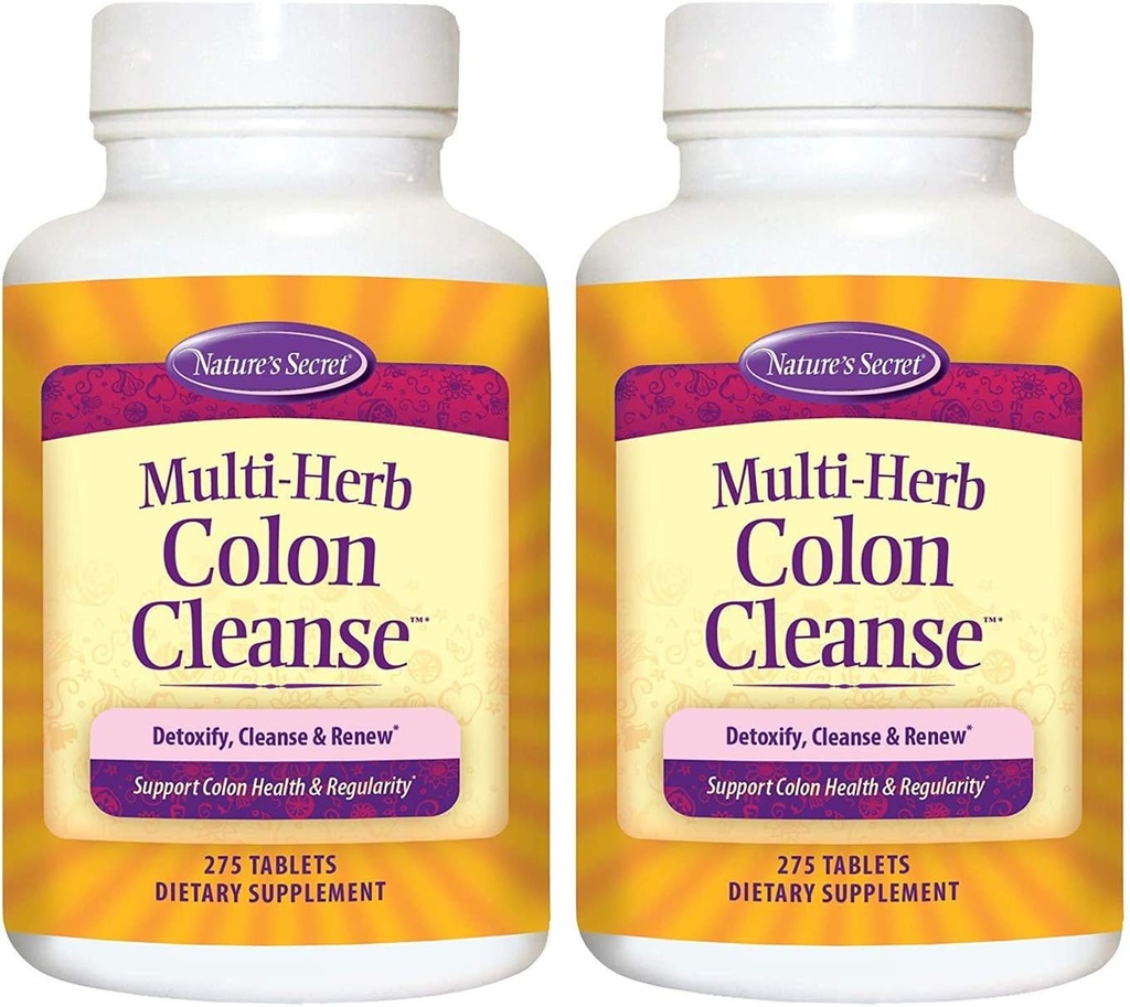 Multi-Herb Colon Cleanse by Nature's Secret | Supporta la salute digestiva e la regolarità, 275 compresse (Pack of 2)