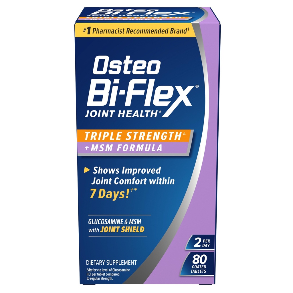 Osteo Bi-Flex Triple Strength(5) con MSM, Glucosamine Joint Health Supplement, Compresse rivestite, 80 Count