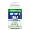 Enzyme Science Betaine HCl con Pepsin - Supplemento per Basso Acido Stomach - Betaine Hydrochloride Supplement - Enzimi Digestivi - Enzimas Digestivas - 120 Capsule
