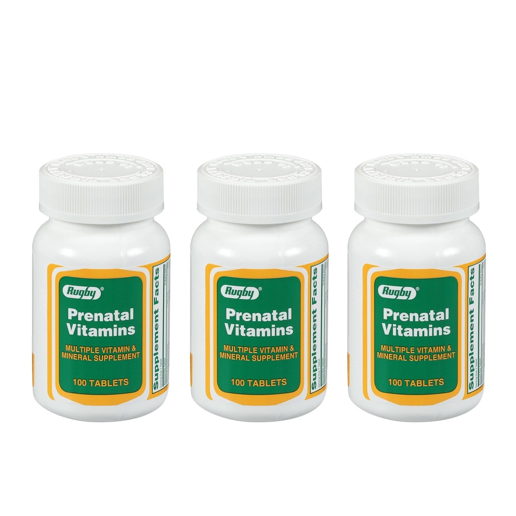 Vitamine Prenatali Rugby - Supplemento Di Più Vitamina e Minerale - 100 Compresse (3 Confezione)