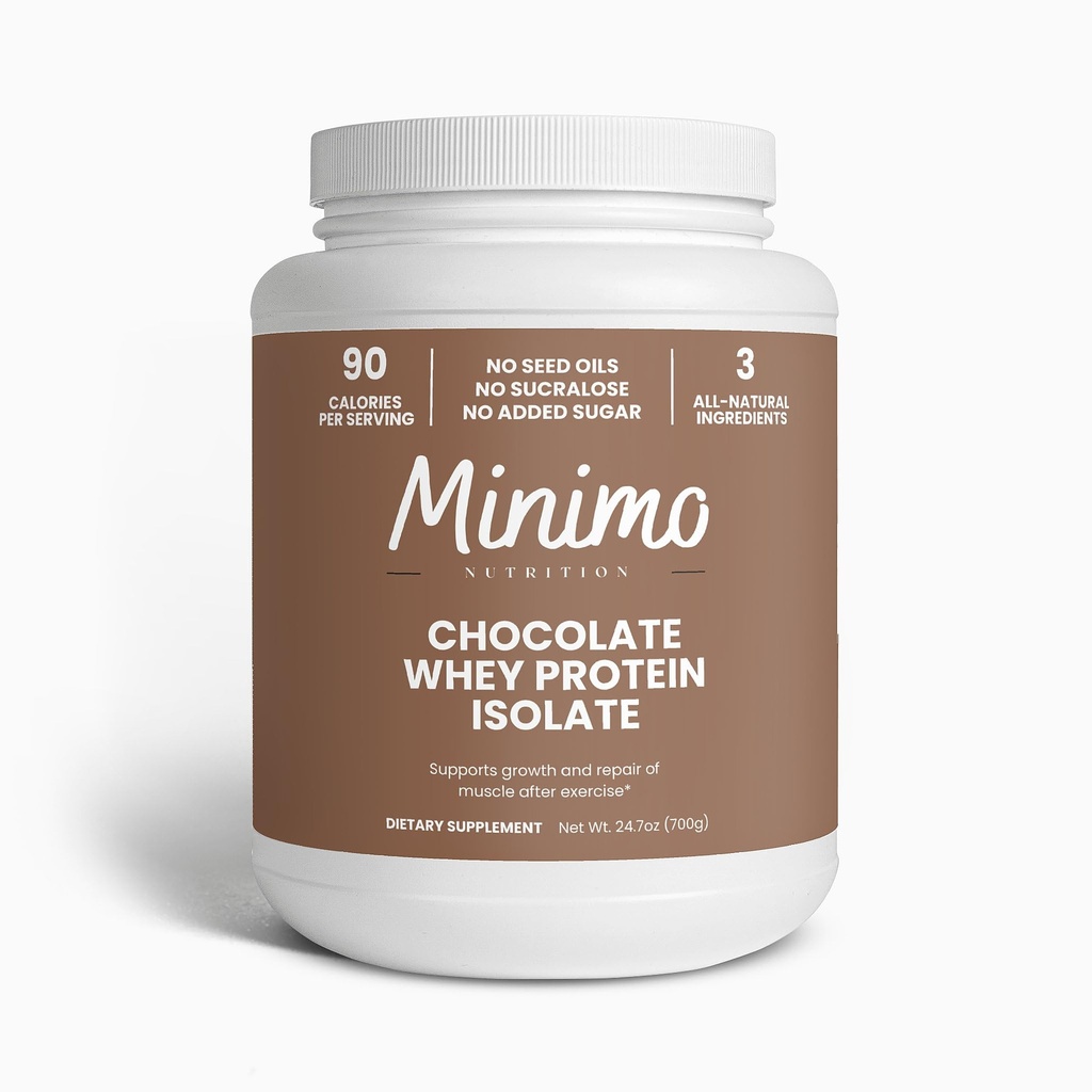 Polvere proteica isolata del siero, solo 3 ingredienti, isolato di proteine del siero, senza oli di semi, senza aggiunta di zucchero, senza sucralosio, 1,51 lbs (1.54, cioccolato)