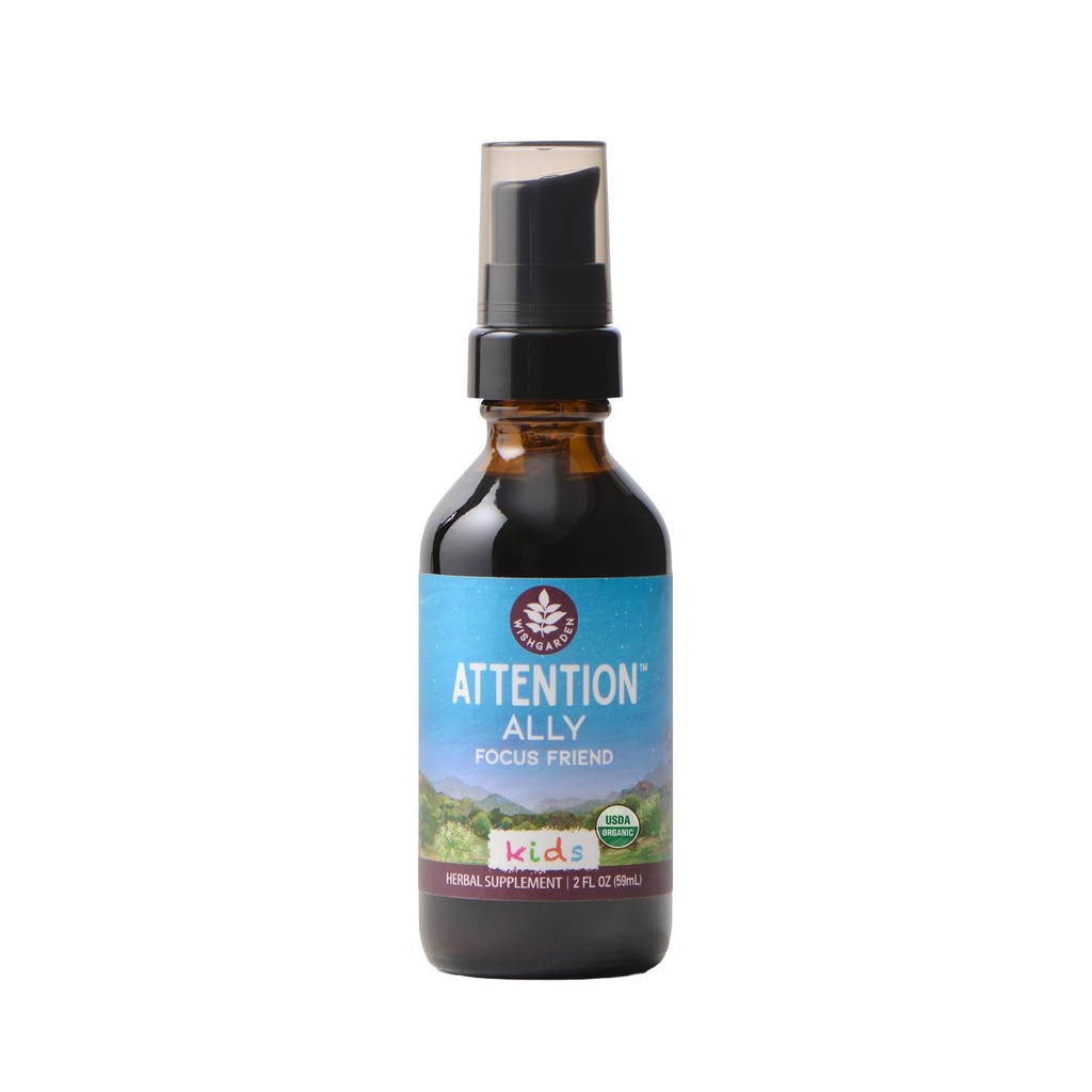 WishGarden Herbs Attenzione Ally - Plant-Based Herbal Focus, Attenzione, Calma & Concentrazione Supplemento con Gotu Kola Nettle & Passionflower, Supports Ottimizzare Neural Messaging & Brain Nourishment, 2oz
