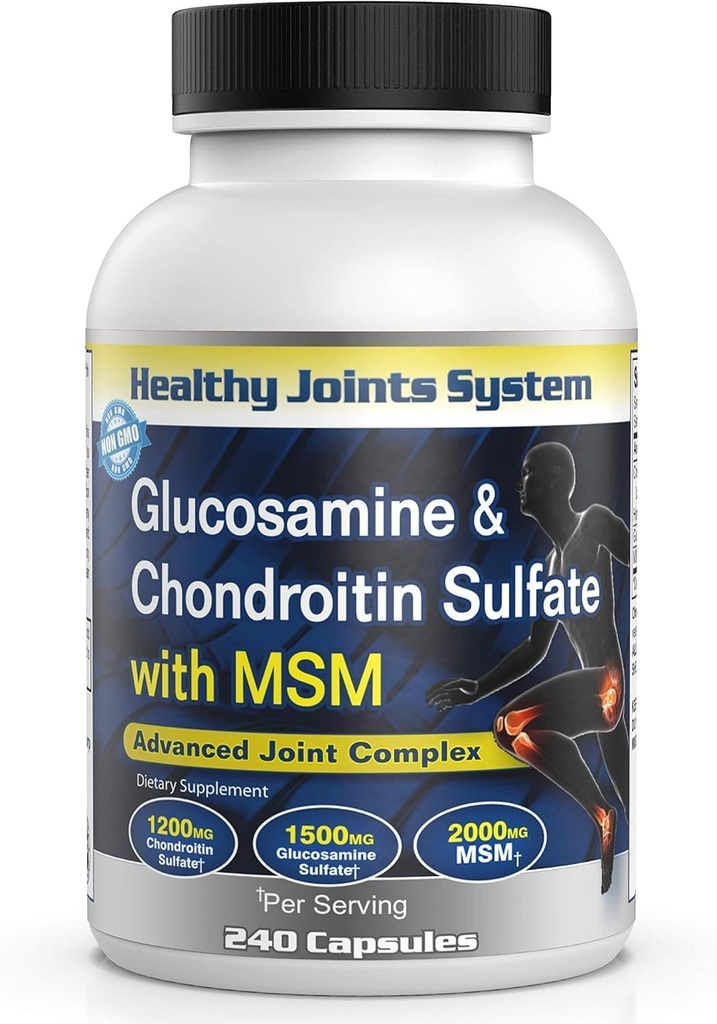 Formula di supporto avanzato per la mobilità e la flessibilità con Glucosamina, Condroitina e MSM – 240 Capsule per stili di vita attivi & Daily Wellness