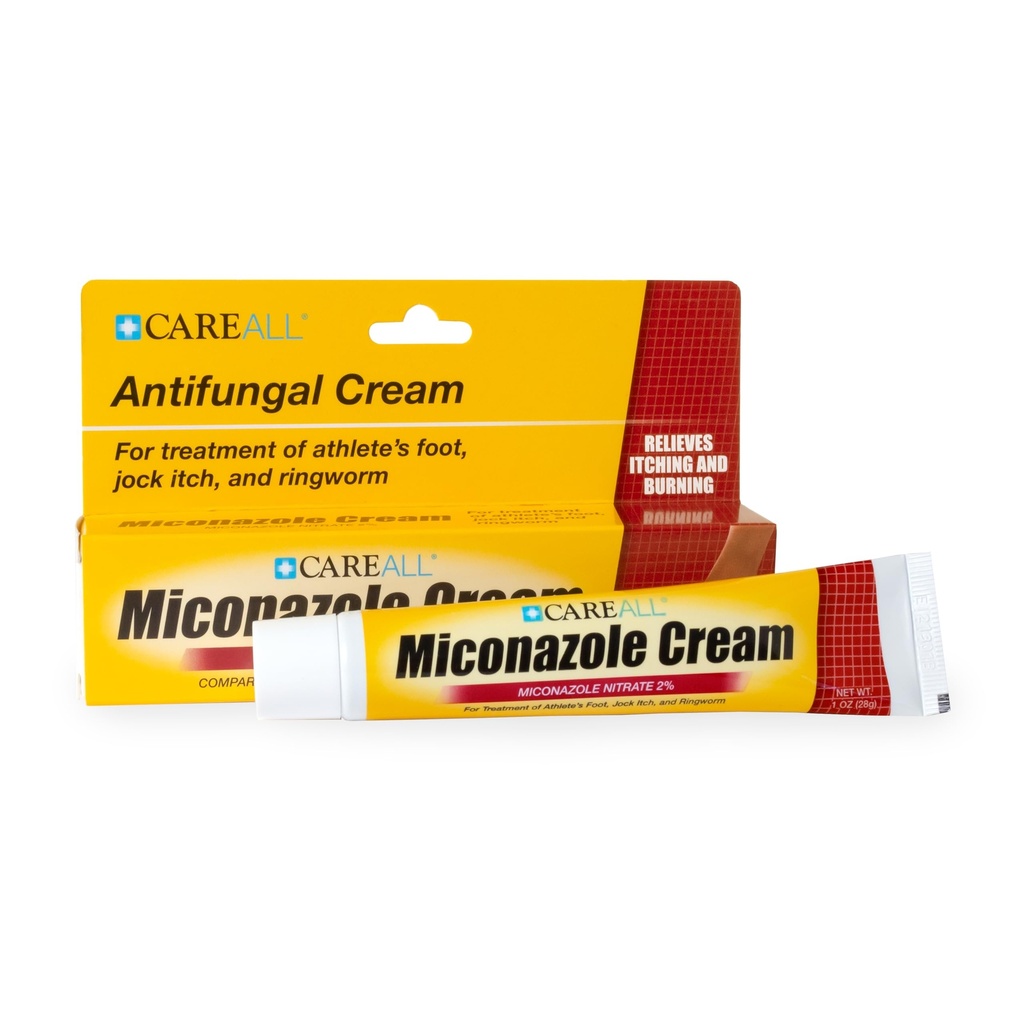 CareAll Miconazole Nitrate 2% Antifungal Cream 1.0 oz., Cures La maggior parte del piede di atletica, Jock Itch, Ringworm, Confronta con il marchio leader